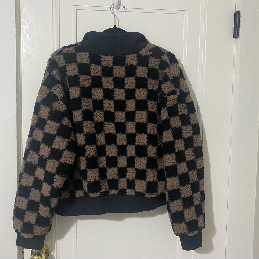 PINK Victoria's Secret Black and Brown Checkered Sweater and leggings set - Picture 4 of 8